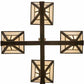 Meyda Lighting "T Mission" 42" 4-Light Timeless Bronze Inverted Pendant Light With Beige Sahara Taupe Idalight Shade Glass