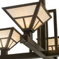 Meyda Lighting "T Mission" 42" 4-Light Timeless Bronze Inverted Pendant Light With Beige Sahara Taupe Idalight Shade Glass