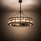 Meyda Lighting "T Mission" 45" 8-Light Mahogany Bronze Chandelier With Creme Carrare Idalight Shade Glass and Fan