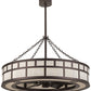 Meyda Lighting "T Mission" 45" 8-Light Mahogany Bronze Chandelier With Creme Carrare Idalight Shade Glass and Fan