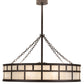 Meyda Lighting "T Mission" 45" 8-Light Mahogany Bronze Chandelier With Creme Carrare Idalight Shade Glass and Fan