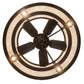 Meyda Lighting "T Mission" 45" 8-Light Mahogany Bronze Chandelier With Creme Carrare Idalight Shade Glass and Fan