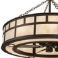 Meyda Lighting "T Mission" 45" 8-Light Mahogany Bronze Chandelier With Creme Carrare Idalight Shade Glass and Fan