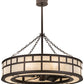Meyda Lighting "T Mission" 45" 8-Light Mahogany Bronze Chandelier With Creme Carrare Idalight Shade Glass and Fan