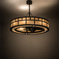 Meyda Lighting "T Mission" 45" 8-Light Oil Rubbed Bronze Chandelier With Sahara Taupe Idalight Shade Glass and Fan