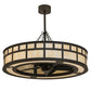 Meyda Lighting "T Mission" 45" 8-Light Oil Rubbed Bronze Chandelier With Sahara Taupe Idalight Shade Glass and Fan