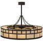 Meyda Lighting "T Mission" 45" 8-Light Oil Rubbed Bronze Chandelier With Sahara Taupe Idalight Shade Glass and Fan