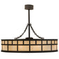 Meyda Lighting "T Mission" 45" 8-Light Oil Rubbed Bronze Chandelier With Sahara Taupe Idalight Shade Glass and Fan
