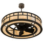 Meyda Lighting "T Mission" 45" 8-Light Oil Rubbed Bronze Chandelier With Sahara Taupe Idalight Shade Glass and Fan