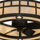 Meyda Lighting "T Mission" 45" 8-Light Oil Rubbed Bronze Chandelier With Sahara Taupe Idalight Shade Glass and Fan