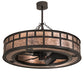 Meyda Lighting "T Mission" 45" 8-Light Timeless Bronze Chandelier With Silver Mica Shade Glass and Fan