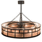 Meyda Lighting "T Mission" 45" 8-Light Timeless Bronze Chandelier With Silver Mica Shade Glass and Fan