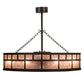 Meyda Lighting "T Mission" 45" 8-Light Timeless Bronze Chandelier With Silver Mica Shade Glass and Fan