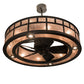 Meyda Lighting "T Mission" 45" 8-Light Timeless Bronze Chandelier With Silver Mica Shade Glass and Fan