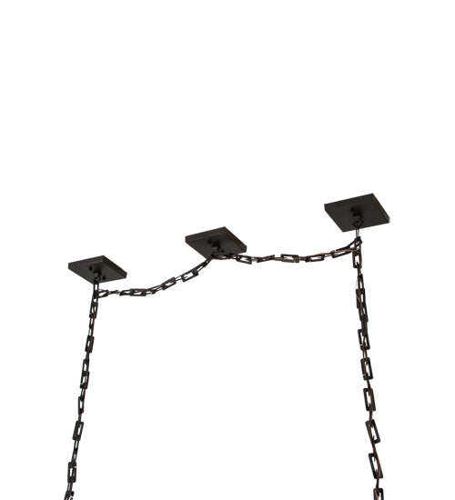 Meyda Lighting T Mission 46" 2-Light Oil Rubbed Bronze Island Pendant Light With Beige Art & Root Beer Shade Glass