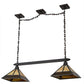 Meyda Lighting T Mission 46" 2-Light Oil Rubbed Bronze Island Pendant Light With Beige Art & Root Beer Shade Glass