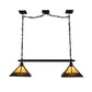 Meyda Lighting T Mission 46" 2-Light Oil Rubbed Bronze Island Pendant Light With Beige Art & Root Beer Shade Glass