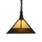 Meyda Lighting T Mission 46" 2-Light Oil Rubbed Bronze Island Pendant Light With Beige Art & Root Beer Shade Glass