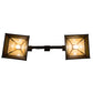 Meyda Lighting T Mission 46" 2-Light Oil Rubbed Bronze Island Pendant Light With Beige Art & Root Beer Shade Glass