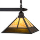 Meyda Lighting T Mission 46" 2-Light Oil Rubbed Bronze Island Pendant Light With Beige Art & Root Beer Shade Glass
