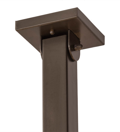 Meyda Lighting T Mission 47" 4-Light Timeless Bronze Inverted Pendant Light With Beige Sahara Taupe Idalight Shade Glass