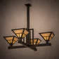 Meyda Lighting T Mission 47" 4-Light Timeless Bronze Inverted Pendant Light With Beige Sahara Taupe Idalight Shade Glass