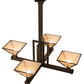 Meyda Lighting T Mission 47" 4-Light Timeless Bronze Inverted Pendant Light With Beige Sahara Taupe Idalight Shade Glass