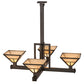 Meyda Lighting T Mission 47" 4-Light Timeless Bronze Inverted Pendant Light With Beige Sahara Taupe Idalight Shade Glass