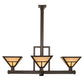 Meyda Lighting T Mission 47" 4-Light Timeless Bronze Inverted Pendant Light With Beige Sahara Taupe Idalight Shade Glass