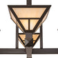 Meyda Lighting T Mission 47" 4-Light Timeless Bronze Inverted Pendant Light With Beige Sahara Taupe Idalight Shade Glass