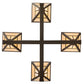 Meyda Lighting T Mission 47" 4-Light Timeless Bronze Inverted Pendant Light With Beige Sahara Taupe Idalight Shade Glass