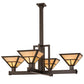 Meyda Lighting T Mission 47" 4-Light Timeless Bronze Inverted Pendant Light With Beige Sahara Taupe Idalight Shade Glass