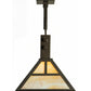 Meyda Lighting T Mission 48" 3-Light Timeless Bronze Island Pendant Light With Beige Art Shade Glass