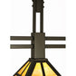 Meyda Lighting T Mission 48" 3-Light Timeless Bronze Island Pendant Light With Beige Art Shade Glass