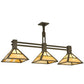 Meyda Lighting T Mission 48" 3-Light Timeless Bronze Island Pendant Light With Beige Art Shade Glass