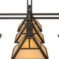 Meyda Lighting "T Mission" 48" 5-Light Timeless Bronze Island Pendant Light With Beige Sahara Taupe Idalight Shade Glass