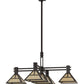 Meyda Lighting "T Mission" 48" 5-Light Timeless Bronze Island Pendant Light With Beige Sahara Taupe Idalight Shade Glass