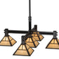 Meyda Lighting "T Mission" 48" 5-Light Timeless Bronze Island Pendant Light With Beige Sahara Taupe Idalight Shade Glass