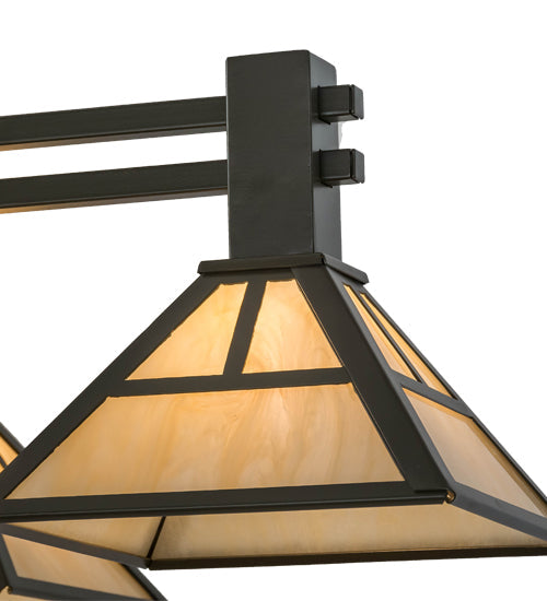 Meyda Lighting "T Mission" 48" 5-Light Timeless Bronze Island Pendant Light With Beige Sahara Taupe Idalight Shade Glass