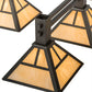 Meyda Lighting "T Mission" 48" 5-Light Timeless Bronze Island Pendant Light With Beige Sahara Taupe Idalight Shade Glass