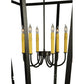 Meyda Lighting T Mission 51" 6-Light Timeless Bronze Lantern Pendant Light With Honey Art Shade Glass