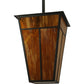 Meyda Lighting T Mission 51" 6-Light Timeless Bronze Lantern Pendant Light With Honey Art Shade Glass