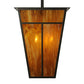 Meyda Lighting T Mission 51" 6-Light Timeless Bronze Lantern Pendant Light With Honey Art Shade Glass