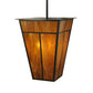 Meyda Lighting T Mission 51" 6-Light Timeless Bronze Lantern Pendant Light With Honey Art Shade Glass