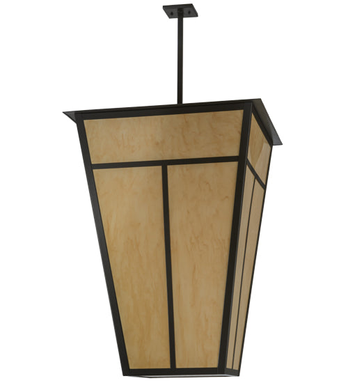 Meyda Lighting T Mission 51" 6-Light Timeless Bronze Pendant Light With Tawnyrock Idalight Shade Glass