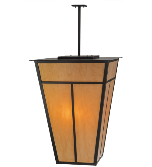 Meyda Lighting T Mission 51" 6-Light Timeless Bronze Pendant Light With Tawnyrock Idalight Shade Glass