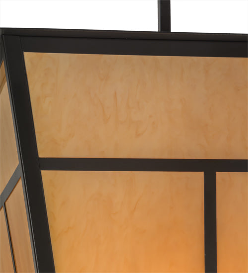 Meyda Lighting T Mission 51" 6-Light Timeless Bronze Pendant Light With Tawnyrock Idalight Shade Glass