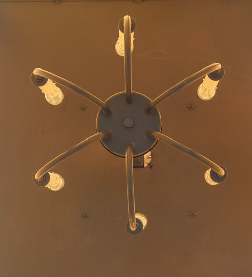 Meyda Lighting T Mission 51" 6-Light Timeless Bronze Pendant Light With Tawnyrock Idalight Shade Glass