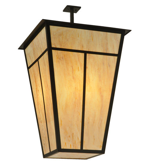 Meyda Lighting T Mission 51" 6-Light Timeless Bronze Pendant Light With Travertine Idalight Shade Glass