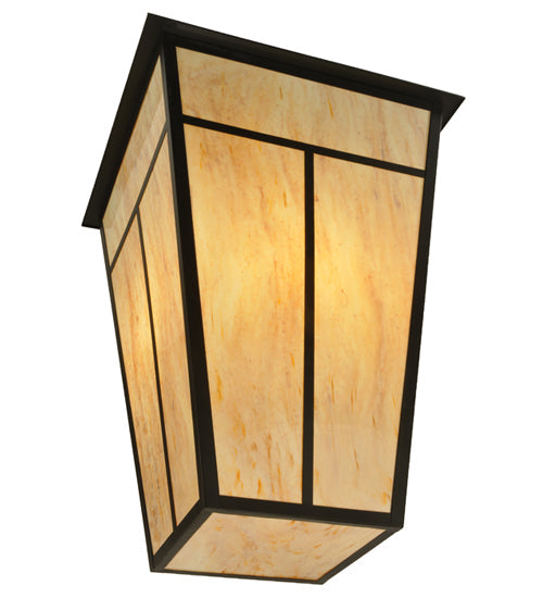 Meyda Lighting T Mission 51" 6-Light Timeless Bronze Pendant Light With Travertine Idalight Shade Glass